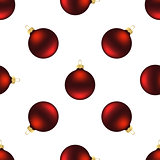 Seamless red christmas balls