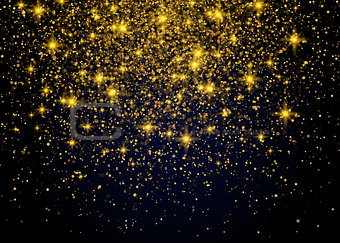 Vector luxury black background with gold sparklers. Sparkling Gold Explosion Vector festive illustration