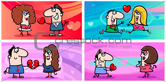 valentines cartoon greeting cards