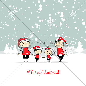 Happy family, christmas card for your design