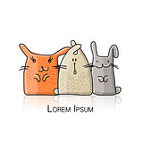 Funny rabbit family for your design