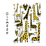 Giraffes collection, sketch for your design