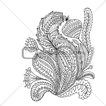 Floral ornament, sketch for your design