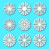 Set paper snowflakes, vector illustration.