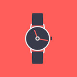 Icon wrist watch, vector illustration.