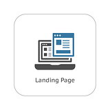 Landing Page Icon. Flat Design.