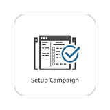Setup Campaign Icon. Flat Design.