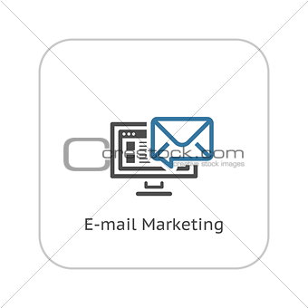 E-mail Marketing Icon. Flat Design.