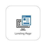 Landing Page Icon. Flat Design.
