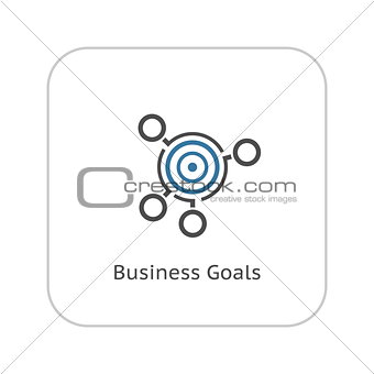 Business Goals Icon. Flat Design.