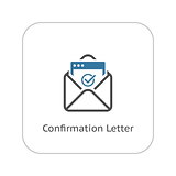 Confirmation Letter Icon. Flat Design.