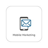 Mobile Marketing Icon. Flat Design.