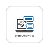 Store Analytics Icon. Flat Design.