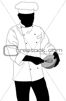 chef preparing food silhouette