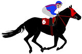 jockey riding race horse illustration 6