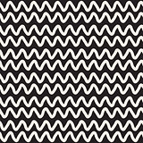 Hand Drawn Horizontal ZigZag Lines. Vector Seamless Black and White Pattern.