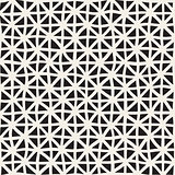 Wavy Hand Drawn Lines Triangles Grid. Vector Seamless Black and White Pattern.