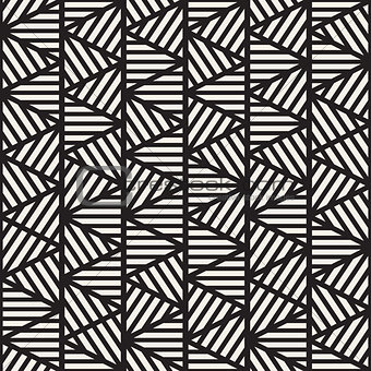 Vector Seamless Black And White Geometric Triangle Stripes Pattern
