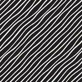Vector Seamless Black and White Hand Drawn Diagonal Lines Pattern
