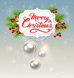 Christmas banner with white decorations