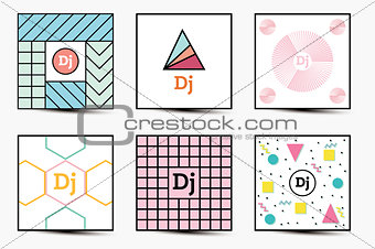 Set of Backgrounds with Modern Geometric Design.
