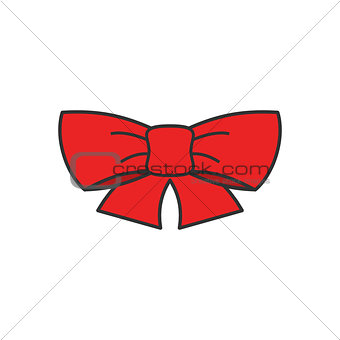 Ribbon bow flat line icon