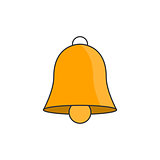 Bell thin flat line icon