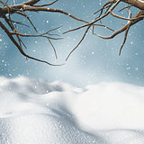3D winter snowy landscape
