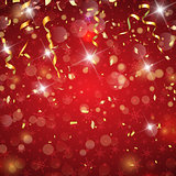Christmas confetti and streamers background