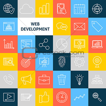 Vector Line Web Development Icons