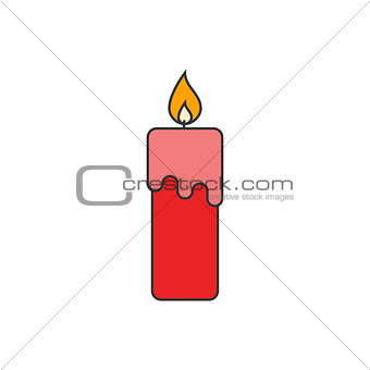 Candle flat line icon