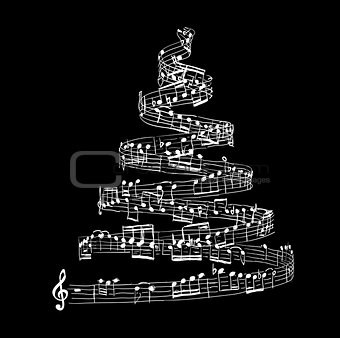 Christmas tree from music notes