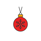 Christmas ball flat line icon