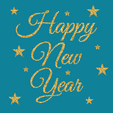 Vector illustration of gold happy new year