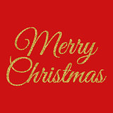 Vector illustration of gold merry Christmas