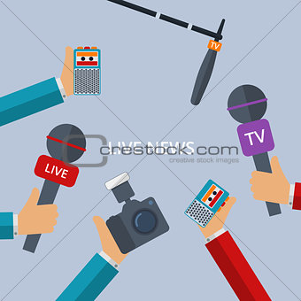 Vector illustration of live news