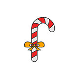 Christmas candy flat line icon