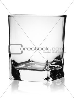 Empty glass for whiskey rotated
