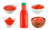 Tomato ketchup isolated on white background.