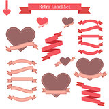 Set of retro labels, ribbons, banners and tags