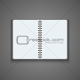 Vector Realistic Blank Open Notebook