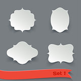 Vector Set of Blank White Paper Retro Labels. 