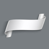 Vector 3d Curved Paper Banner Isolated on Grey Background