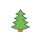 Christmas tree flat line icon