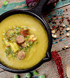 Pea Soup with Smoked Sausages