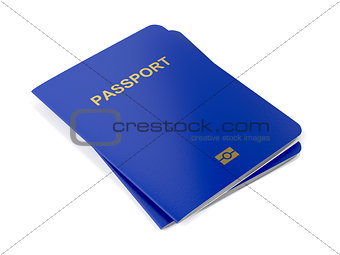 Biometric passports on white