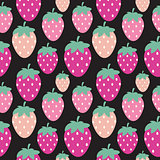 Simple Strawberry Seamless Pattern Background Vector Illustratio