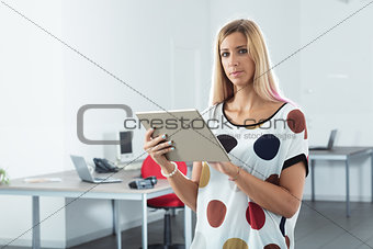 real woman in a realistic office