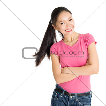 Happy young Asian woman