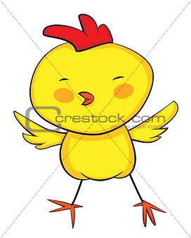 cute cartoon of baby rooster. Vector EPS 8.